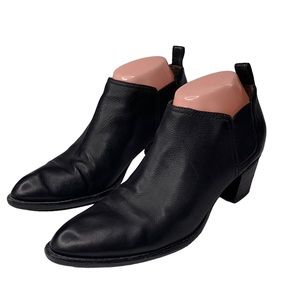 Alexander Wang black leather short heel booties boots size 39.5 size 9 $395